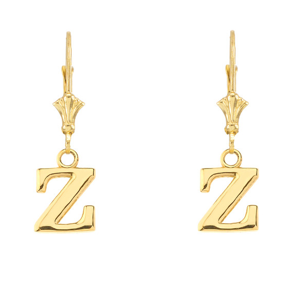 Initial Earrings in 14K (Available in Yellow/Rose/White Gold)