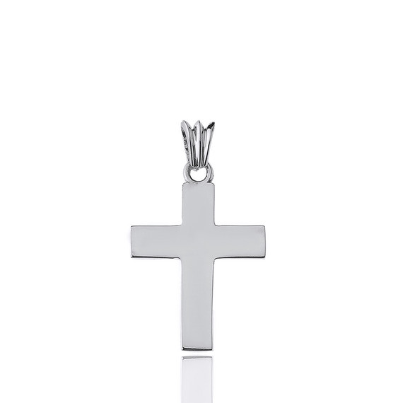 Solid Cross in White Gold (1.3")