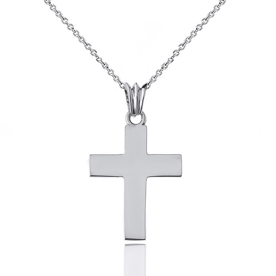 Solid Cross in Sterling Silver (1.3")