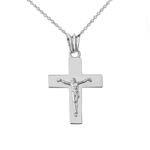 Solid Crucifix in Sterling Silver (1.3")