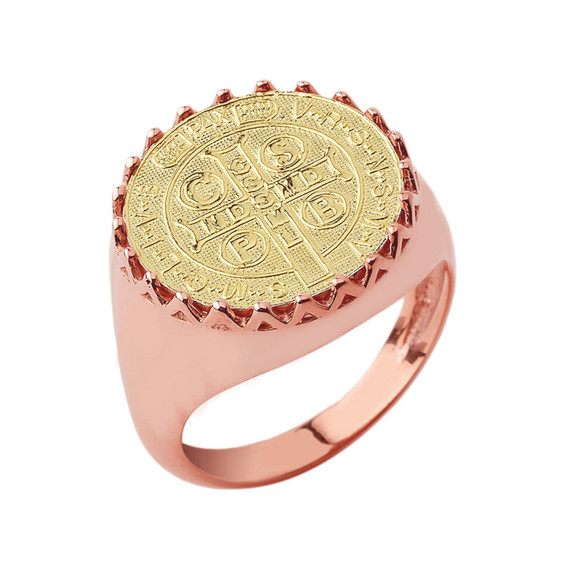 St. Benedict Statement Ring in Gold (Available in Yellow/Rose/White/Two Tone Gold)