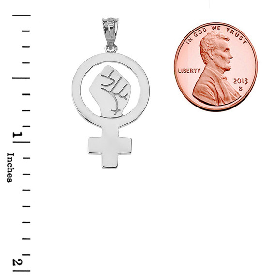 Woman Power Pendant Necklace in Sterling Silver