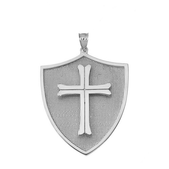 Crusader Shield in White Gold