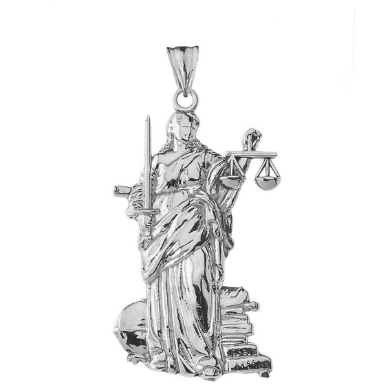 Lady Justice Pendant Necklace in Gold (Yellow/Rose/White)