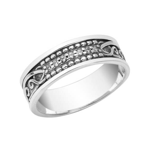 Celtic Knot 7 ?® mm. Vintage Wedding Band in Sterling Silver