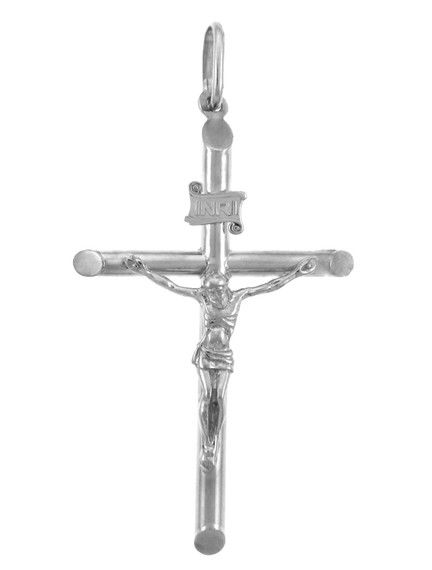White Gold Crosses and Crucifixes - Smaller Gold Crucifix Pendant