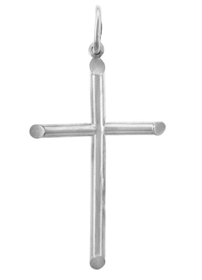 White Gold Crosses - Two Inch Gold Cross Pendant