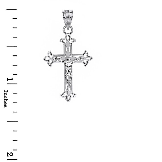 Solid Gold Fleur De Lis Filigree  Pendant Necklace(Available in Yellow/Rose/White Gold)