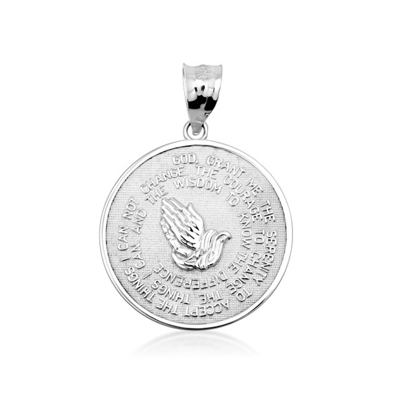 Solid Gold Serenity Prayer Medallion Necklace S/L (Available in Two-Tone Gold, Yellow Gold, Rose Gold, White Gold) Solid Gold Serenity Prayer Medallion Necklace S/L (Available in Two-Tone Gold, Yellow Gold, Rose Gold, White Gold)