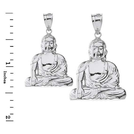 Sterling Silver Zen Buddhist Meditation Buddha Pendant Necklace