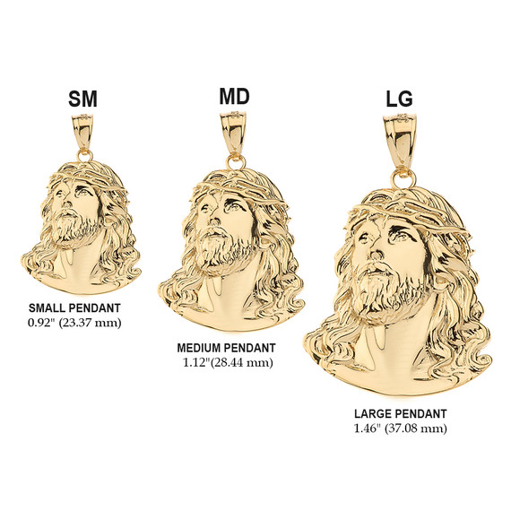 Jesus Christ Head Pendant Necklace S/M/L(Available in Yellow/Rose/White Gold)