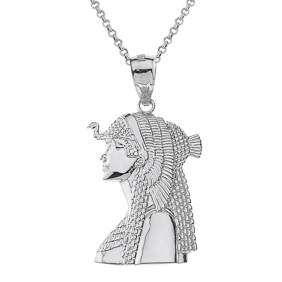 Cleopatra Egyptian Queen Pendant Necklace in Gold (Yellow/Rose/White)