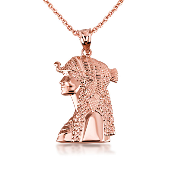 Gold Cleopatra Egyptian Queen Pendant Necklace(Available in Yellow/Rose/White)