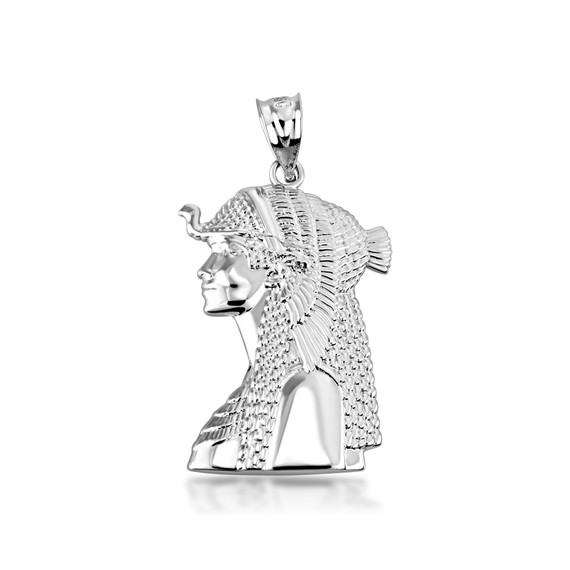 Sterling Silver Cleopatra Egyptian Queen Pendant Necklace