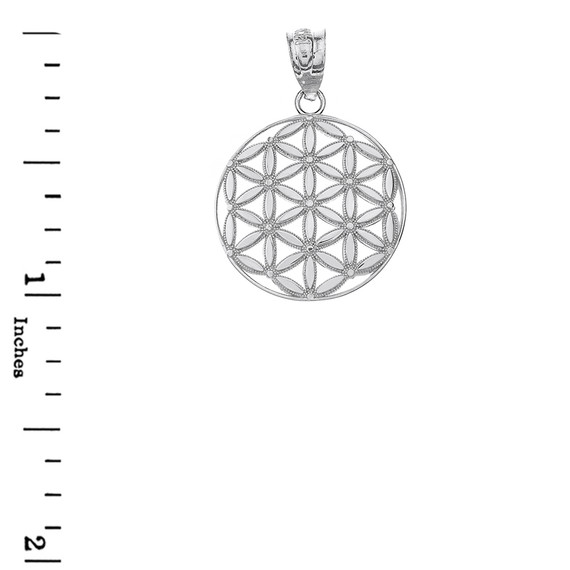 Flower of Life Sacred Geometry Pendant Necklace in Gold (Yellow/Rose/White)