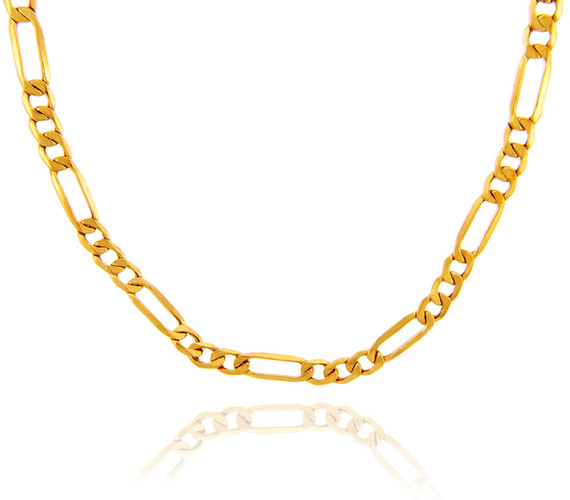 Gold Chains: Hollow Figaro 10K Gold Chain 1.89mm