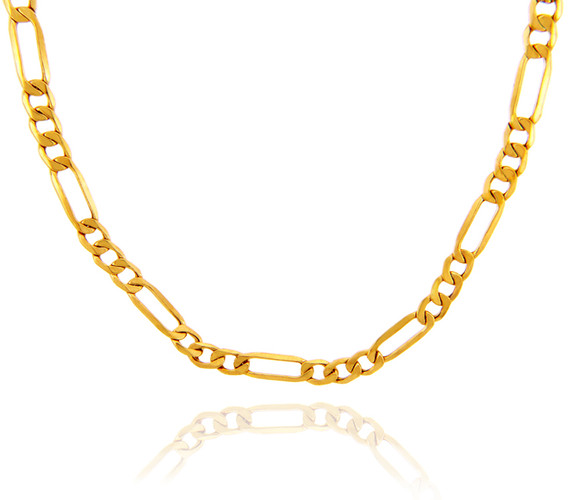 Gold Chains Hollow Figaro 10K Gold Chain 4.12mm