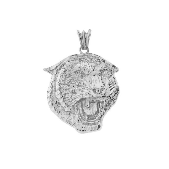 Bold Jaguar Statement Pendant Necklace in Sterling Silver (Medium)