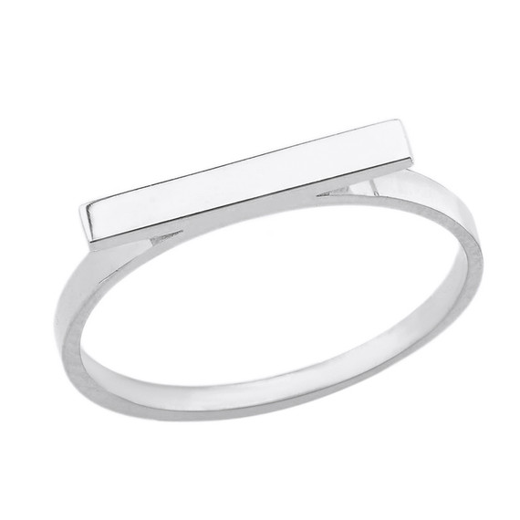 Sterling Silver Horizontal Bar Minimal Ring