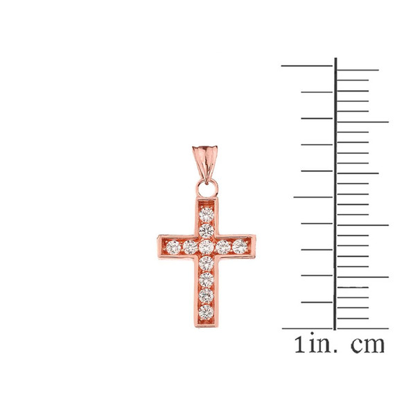 Dainty-Chic CZ Cross Pendant Necklace in Gold Yellow/Rose/White