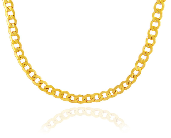 6.37mm Hollow Men's Gold Miami Cuban Link Chain Necklace