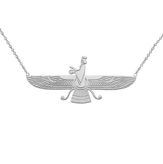 Dainty Faravahar Necklace in 14K Gold (Yellow/Rose/White)