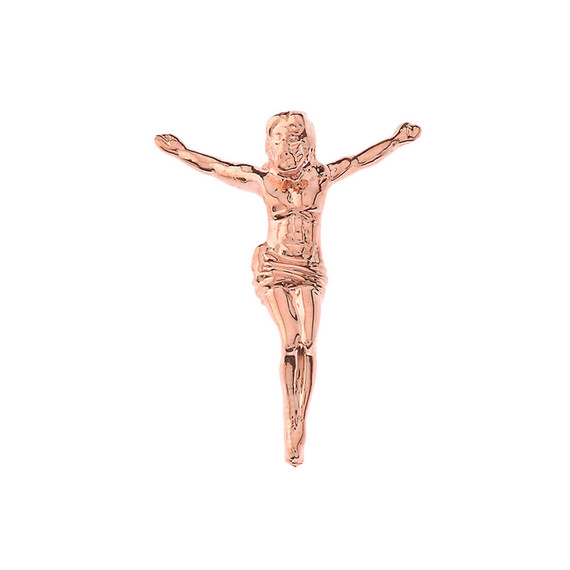 Jesus Body Crucifix Pendant Necklace With Hidden Bail in Gold (Yellow/Rose/White) (1.45")