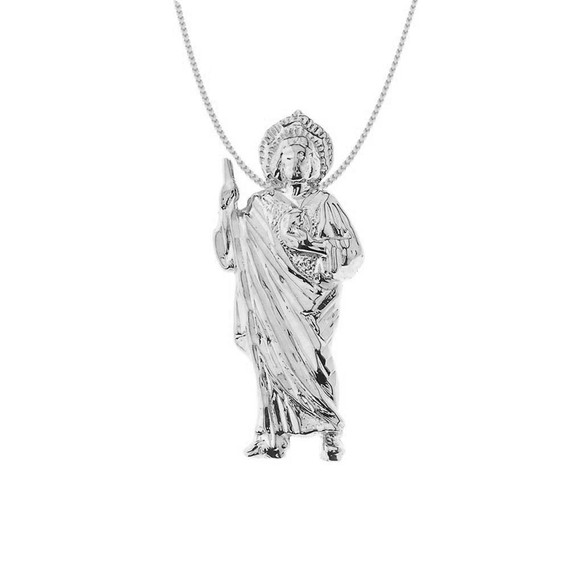 St.Jude Pendant Necklace With Hidden Bail in Gold (Yellow.Rose/White)