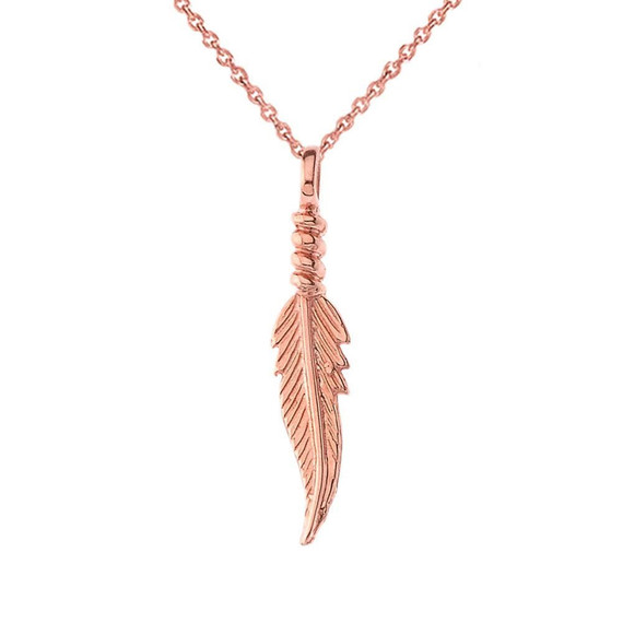 Dainty Feather Pendant Necklace in Gold (Yellow/Rose/White)