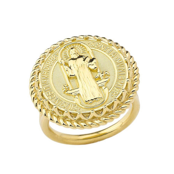 Saint Benedict statement Ring in Gold (Available in Yellow/Rose/White Gold)