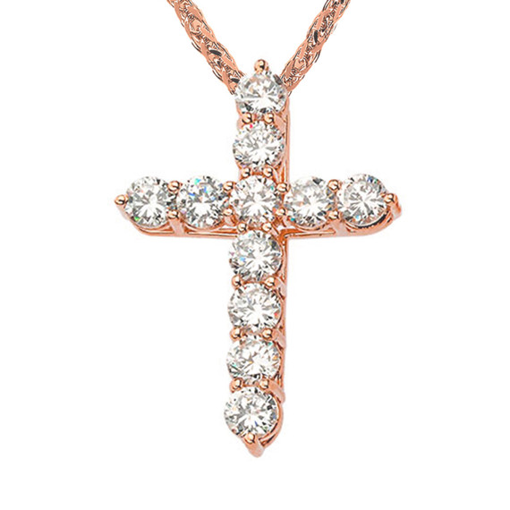 Yellow Gold Cross Elegant Pendant Necklace (XS-XL)