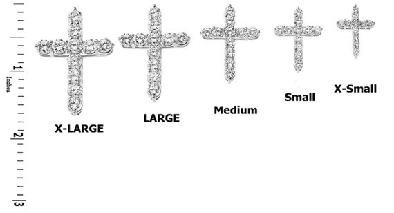 White Gold Cross Elegant Pendant Necklace (XS-XL)