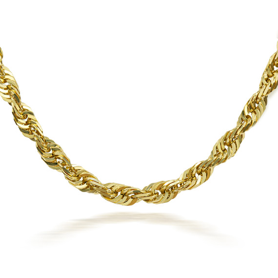 Yellow Gold Rope Chain Necklace (3mm)