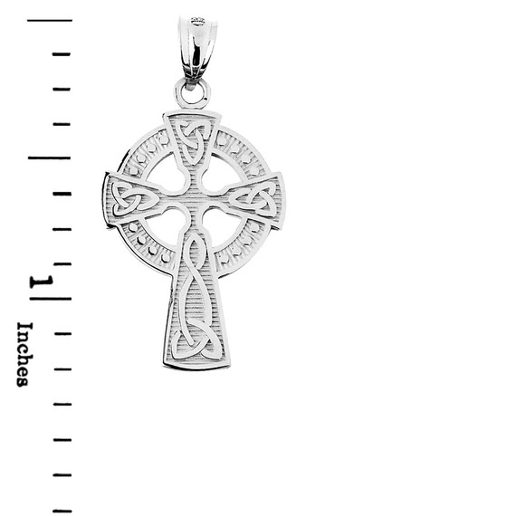 Sterling Silver Irish Celtic Claddagh Cross Pendant