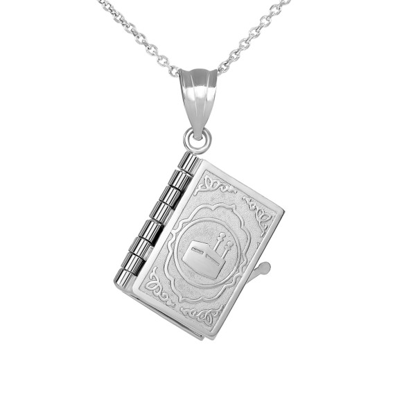 3D Moveable Koran Pendant Necklace in .925 Sterling Silver