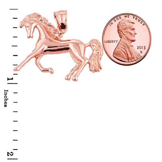 Rose Gold Running Horse Charm Pendant