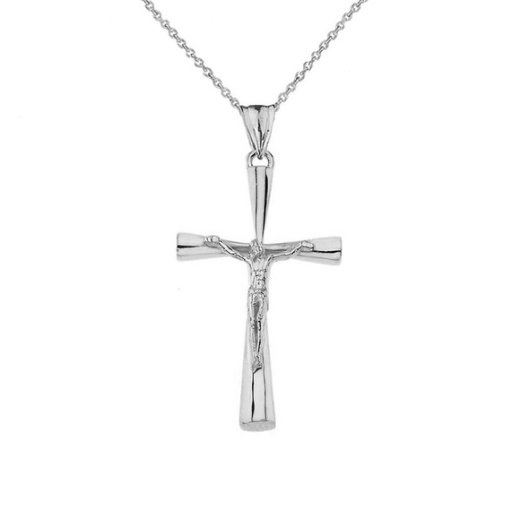 Crucifix Cross Pendant Necklace In Gold (Yellow/Rose/White) (Small)