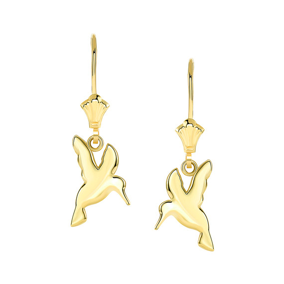 Polished Dove Leverback Earrings (Available in Yellow/Rose/White Gold)