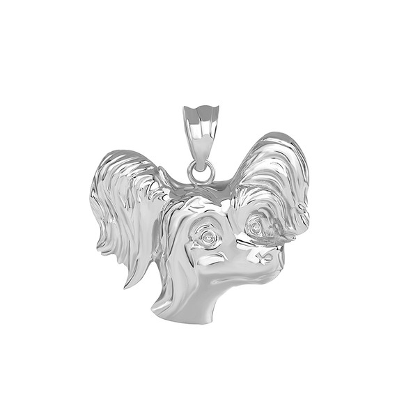 Poodle Head Pendant Necklace in Sterling Silver