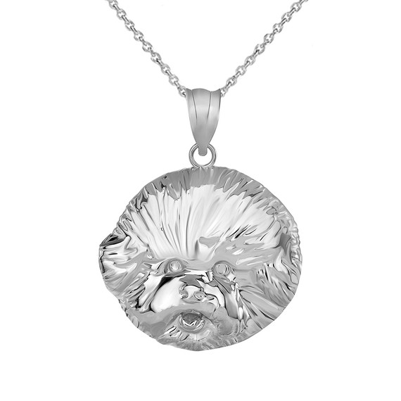 Bichon Frise Dog Head Pendant Necklace in Gold (Yellow/ Rose/White)