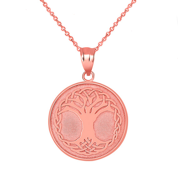 Tree of Life Pendant Necklace in Gold (Yellow/ Rose/White)