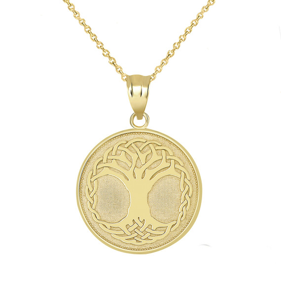 Tree of Life Pendant Necklace in Gold (Yellow/ Rose/White)
