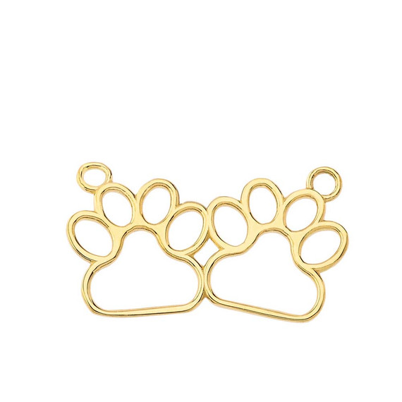 Paw Print Necklace In 14K Gold (Yellow/Rose/White)