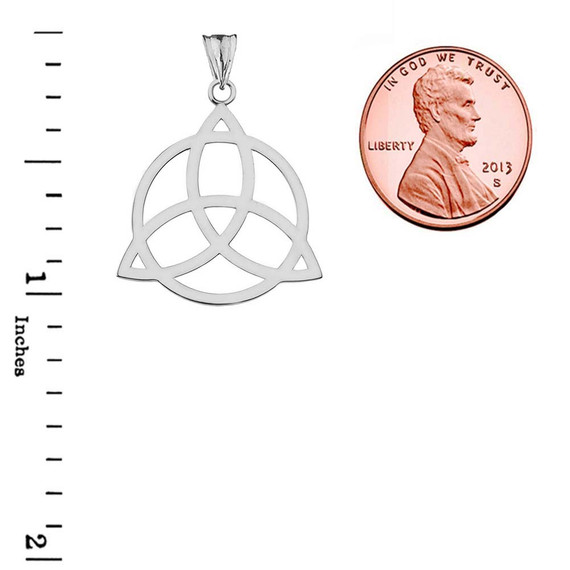 Trinity Knot Circle of Life Silhouette Pendant Necklace In Sterling Silver