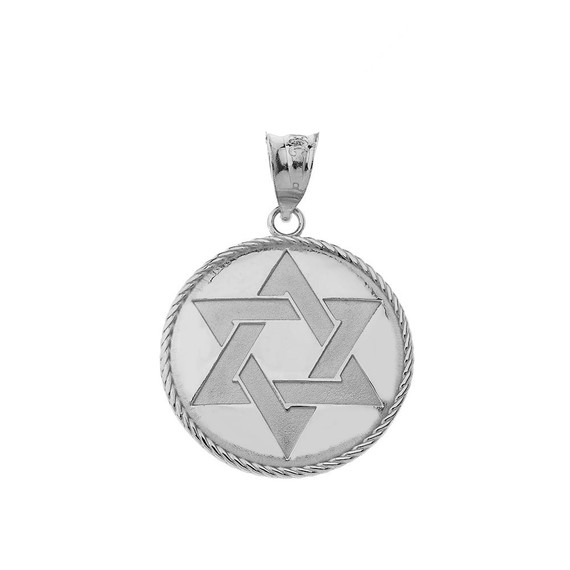 Star of David Medallion Pendant Necklace in Gold (Yellow/ Rose/White)