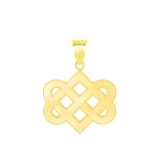 Celtic Love Knot Pendant Necklace in Gold (Yellow/ Rose/White)