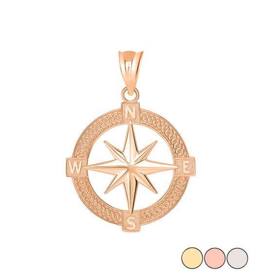 Mystical North Star Pendant Necklace in Gold (Yellow/ Rose/White)