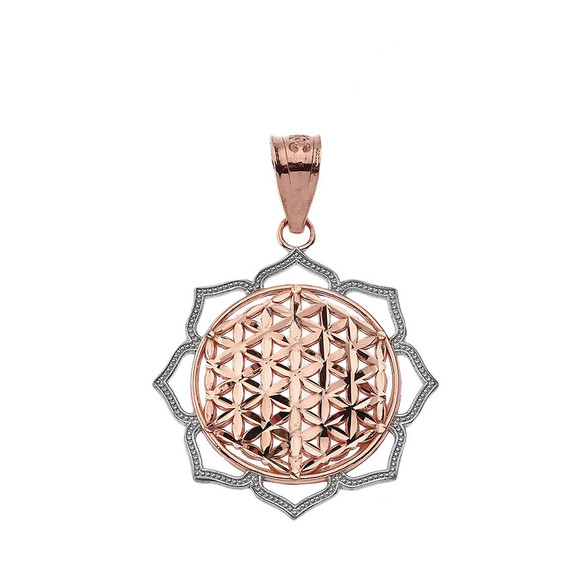 Flower of Life Pendant Necklace in Gold (Yellow/ Rose/White)