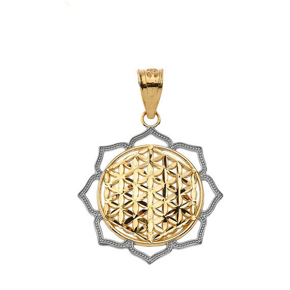 Flower of Life Pendant Necklace in Gold (Yellow/ Rose/White)