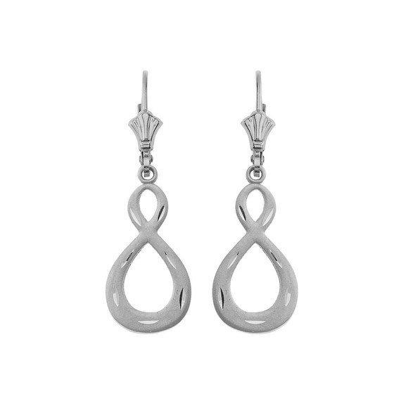 Satin Finish Infinity Symbol Leverback Earrings(Available in Yellow/Rose/White Gold)